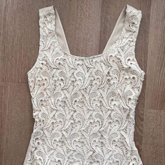 Chelsea & Violet Medium Cream Lace Overlay Dress - Picture 2 of 7